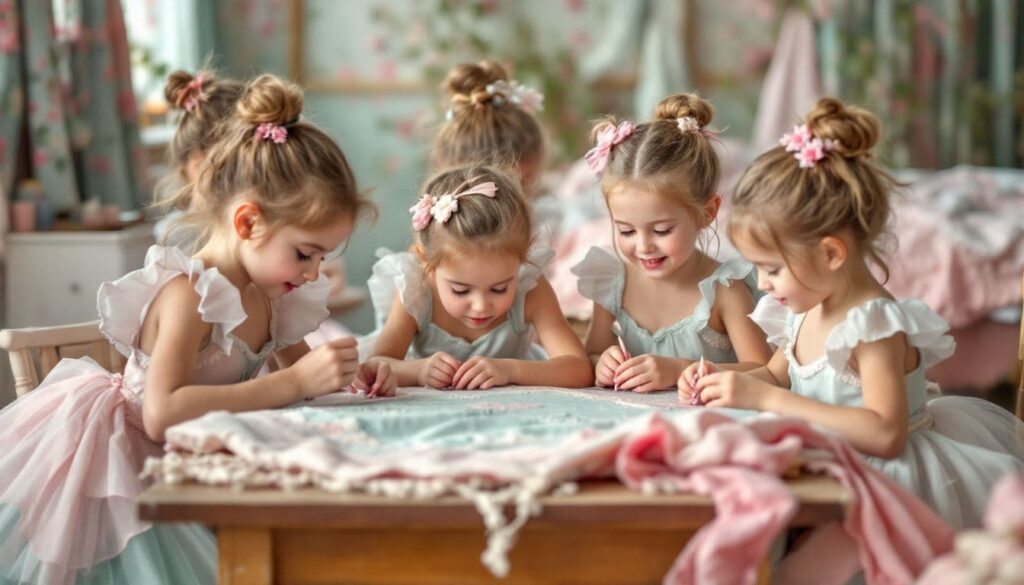 Students participating in a quilt-making workshop